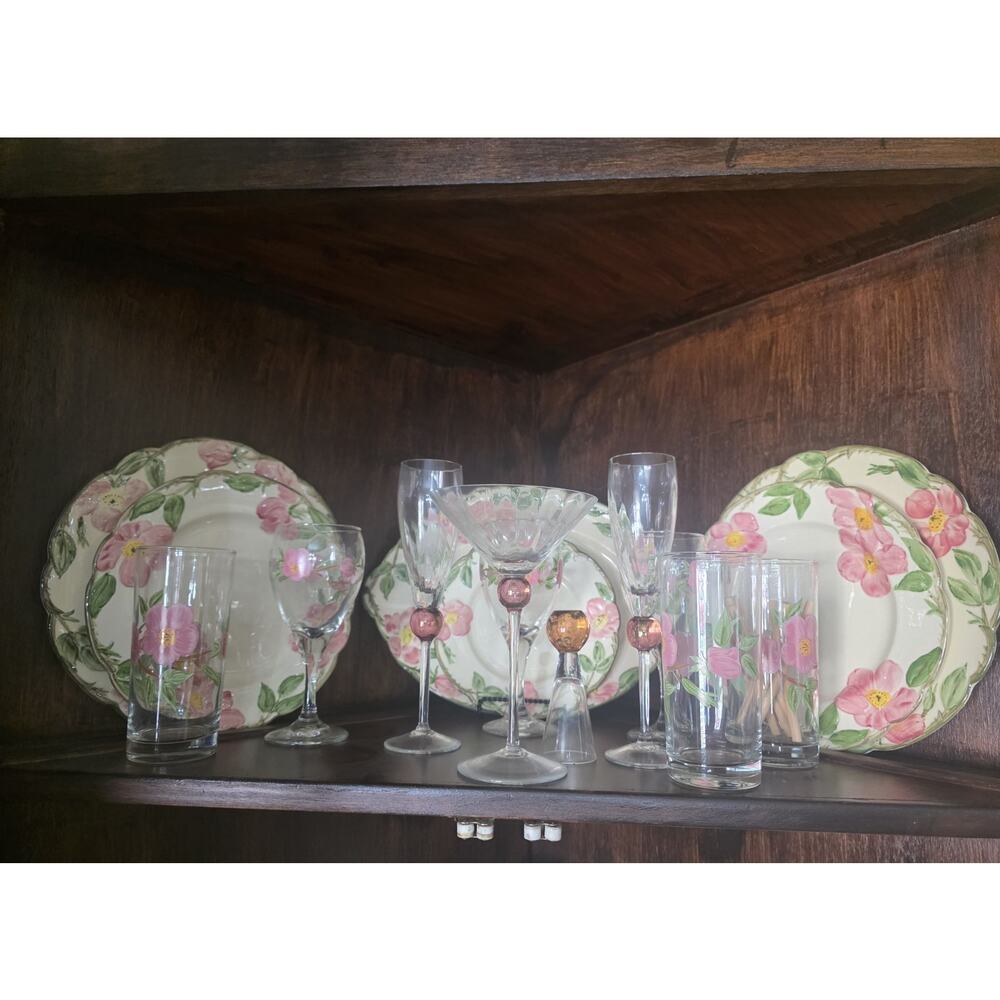 Vintage Franciscan Floral Ceramic Dinner Set Dinner Plate Cup Saucer Butter Dish - Picture 10 of 10